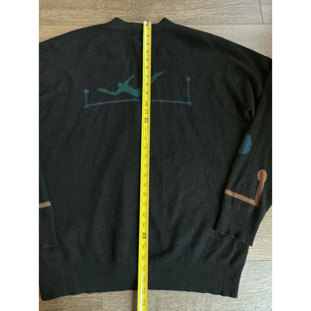Unique MCM VTG 100% Cashmere Sweater Cardigan Olympic Abstract Design Size XL - Picture 11 of 12